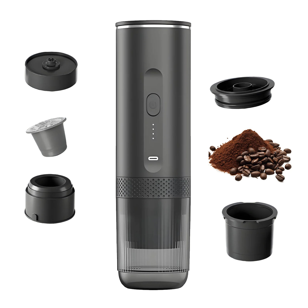 Wireless Electric Capsule Coffee Maker 2-in-1 Coffee Machine for Car & Home Camping Portable