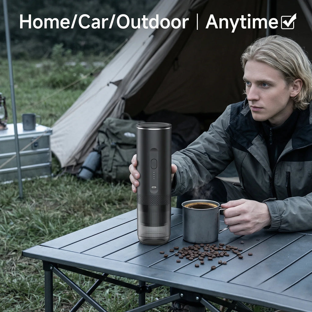 Wireless Electric Capsule Coffee Maker 2-in-1 Coffee Machine for Car & Home Camping Portable