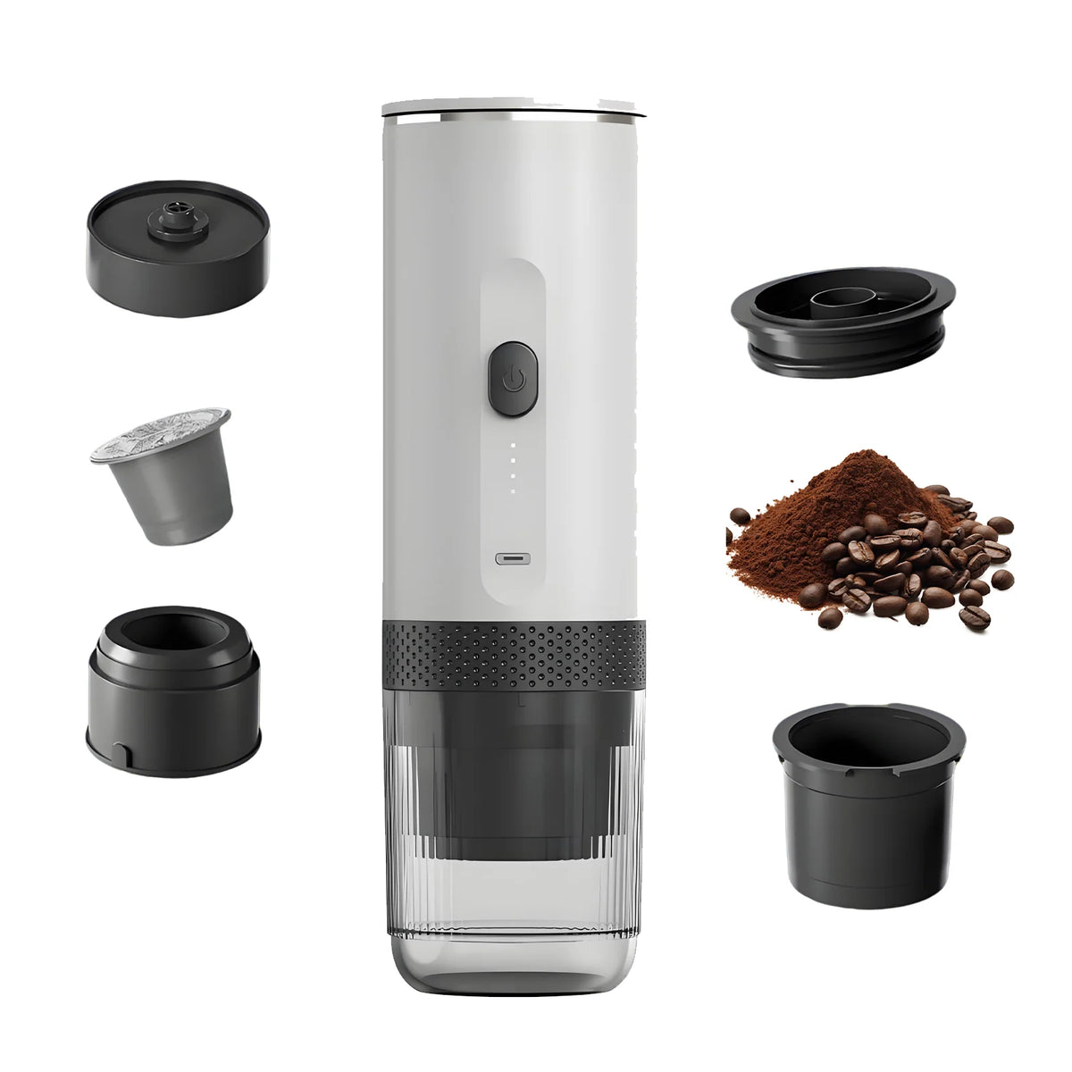 Wireless Electric Capsule Coffee Maker 2-in-1 Coffee Machine for Car & Home Camping Portable